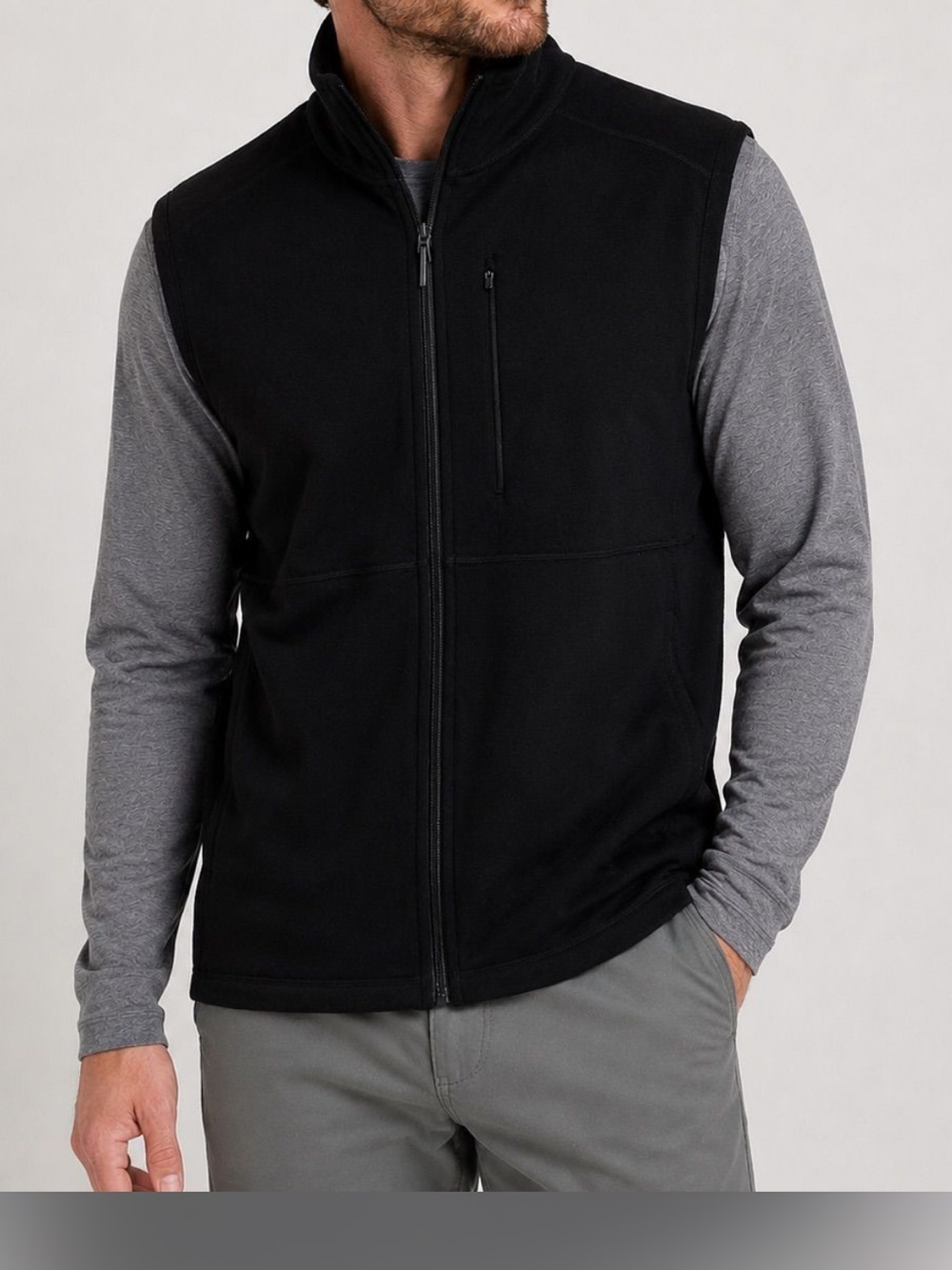 Woolx Mens Stowe Vest 2XL Merino Wool Black Outdoor Layering Hiking Travel